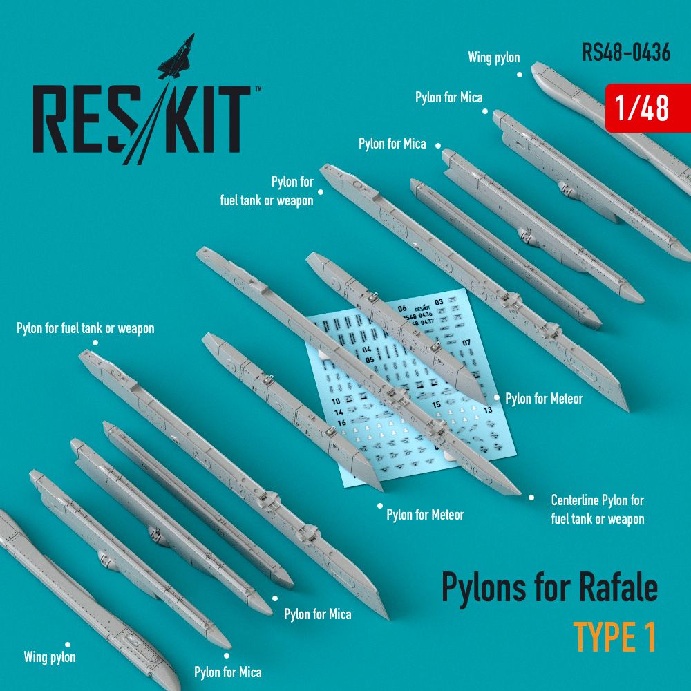 1:48 Pylons for Dassault Rafale type 1