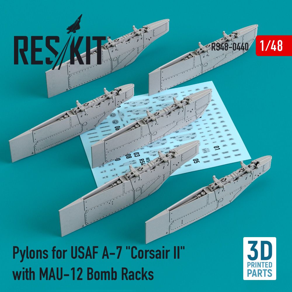 1:48 Pylons for USAF Vought A-7 Corsair II with MAU-12 Bomb Racks