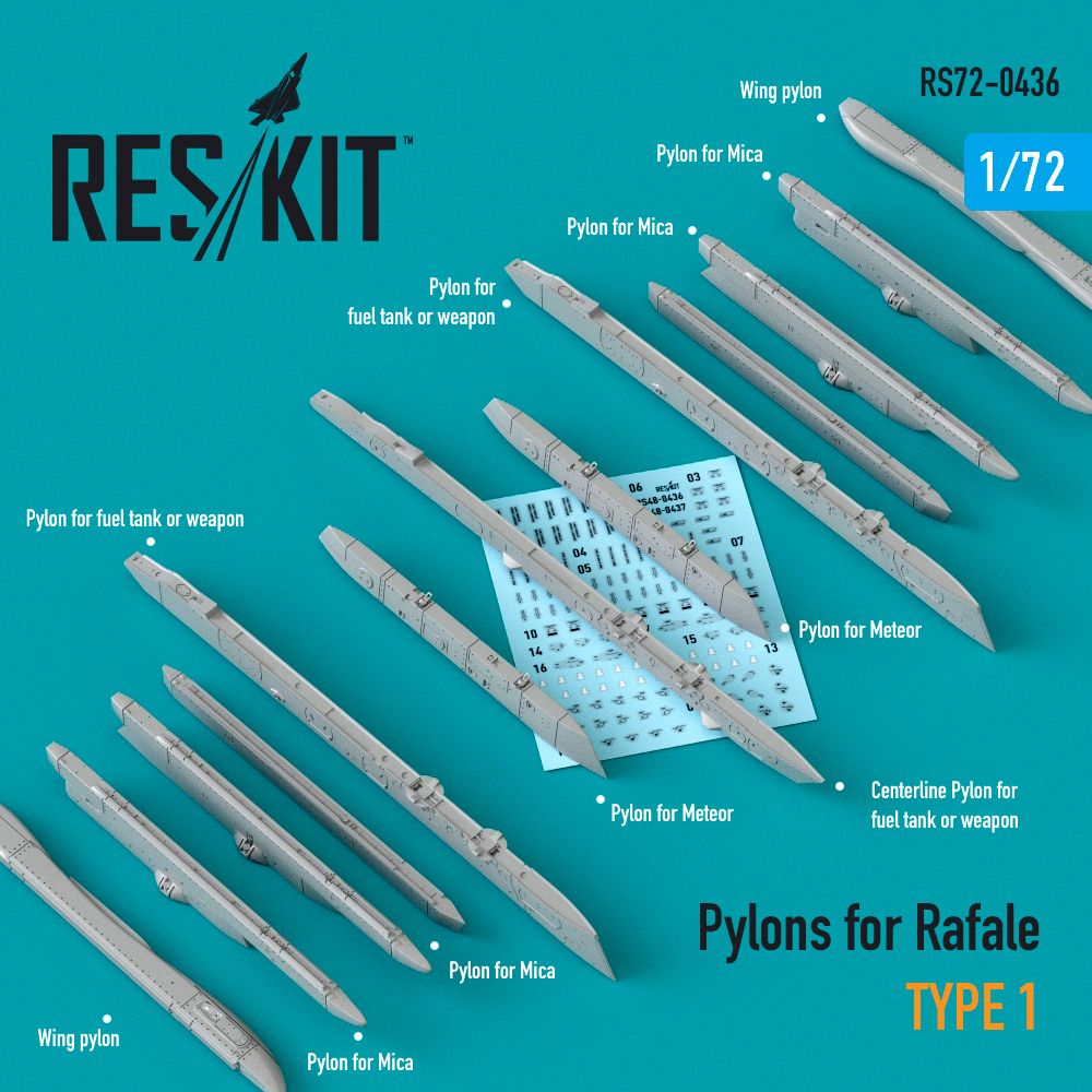 1:72 Pylons for Dassault Rafale type 1