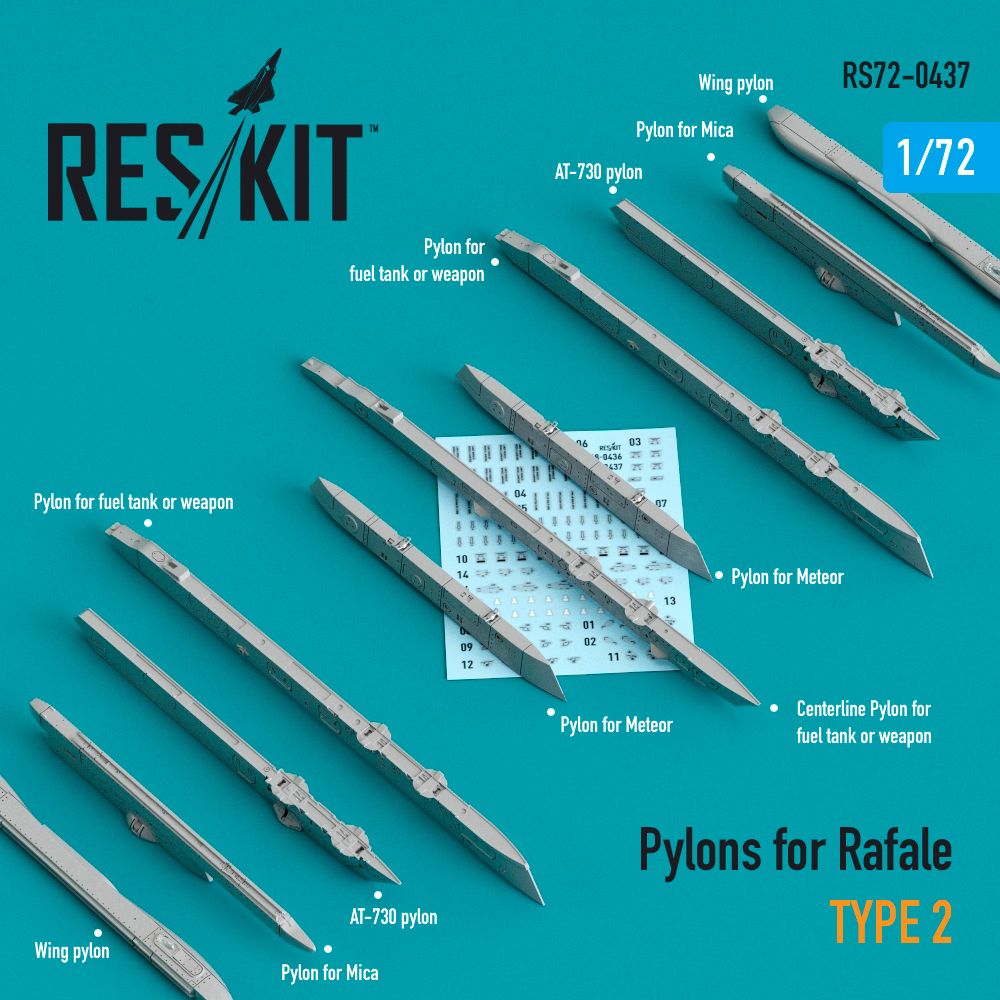1:72 Pylons for Dassault Rafale type 2