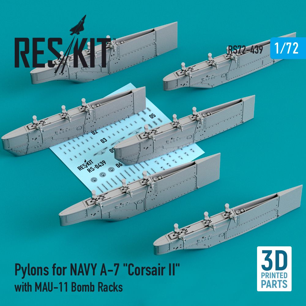 1:72 Pylons for NAVY Vought A-7 Corsair II with MAU-11 Bomb Racks