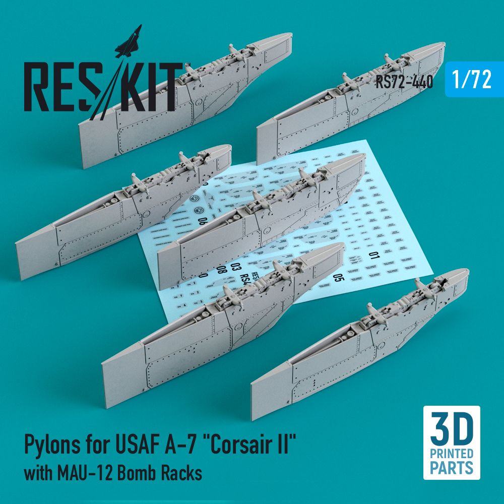 1:72 Pylons for USAF Vought A-7 Corsair II with MAU-12 Bomb Racks