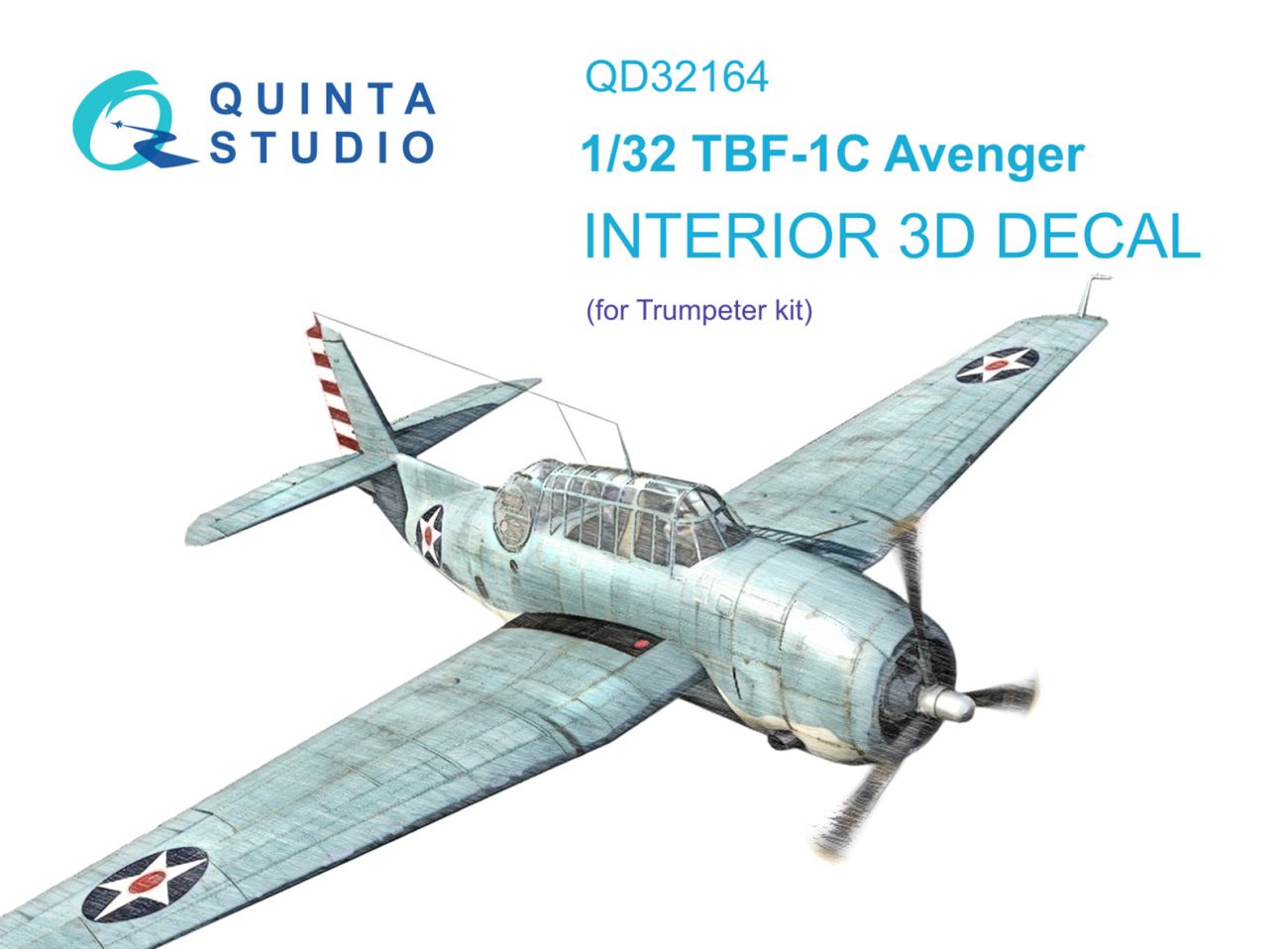 1:32 TBF-1C Avenger 3D-Printed & coloured Interior on decal paper (Trumpeter)