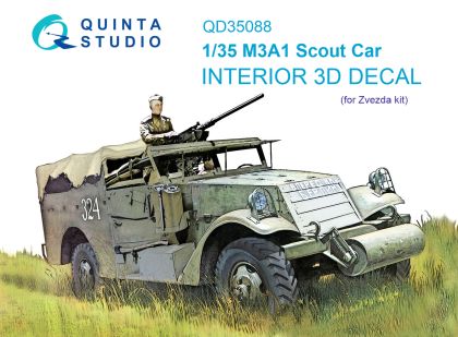 1:35 M3A1 Scout 3D-Printed & coloured Interior on decal paper (Zvezda)