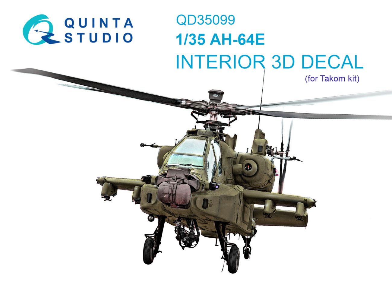 1:35 AH-64E 3D-Printed & coloured Interior on decal paper (Takom)