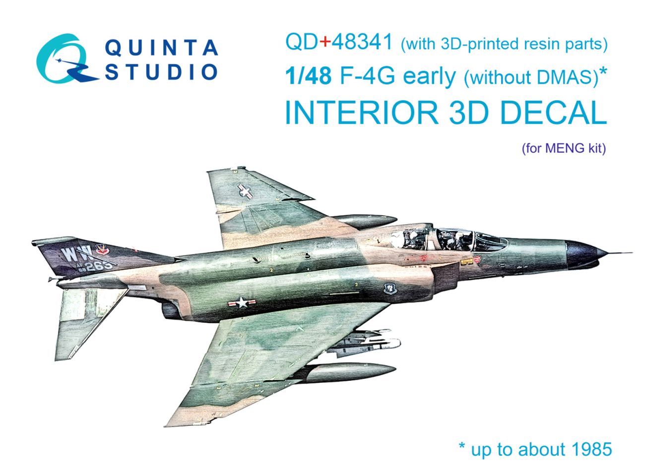 1:48 F-4G early 3D-Printed & coloured Interior on decal paper (Meng) (with 3D-printed resin parts)