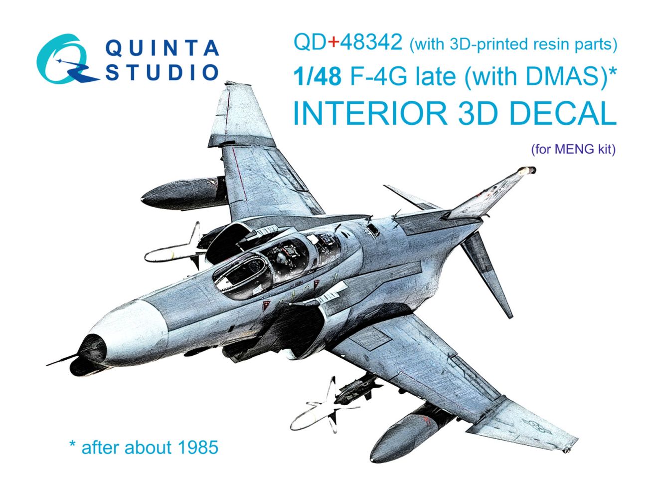 1:48 F-4G late 3D-Printed & coloured Interior on decal paper (Meng) (with 3D-printed resin parts)