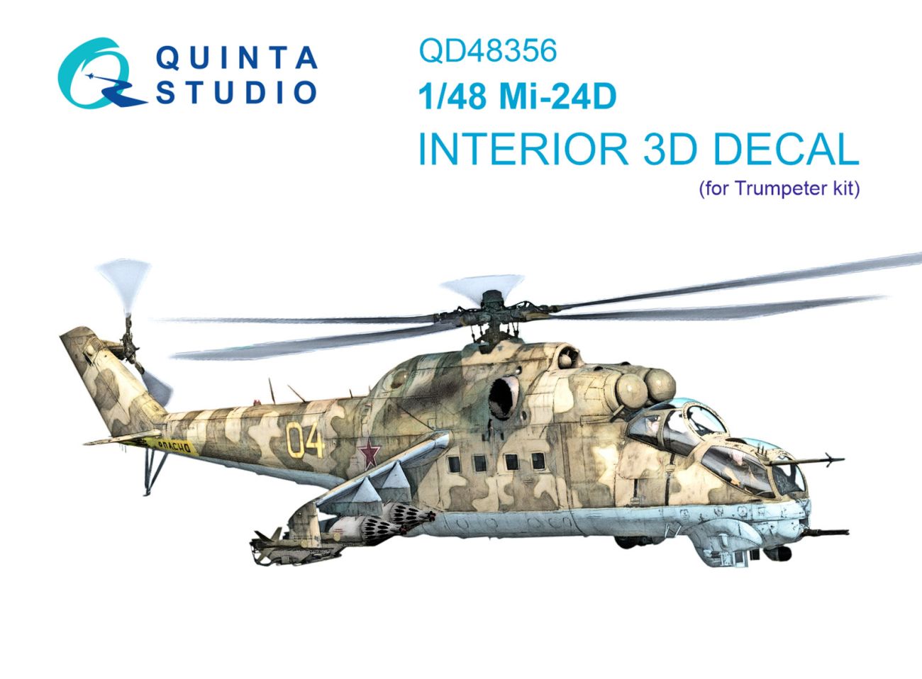 1:48 Mi-24D 3D-Printed & coloured Interior on decal paper (Trumpeter)