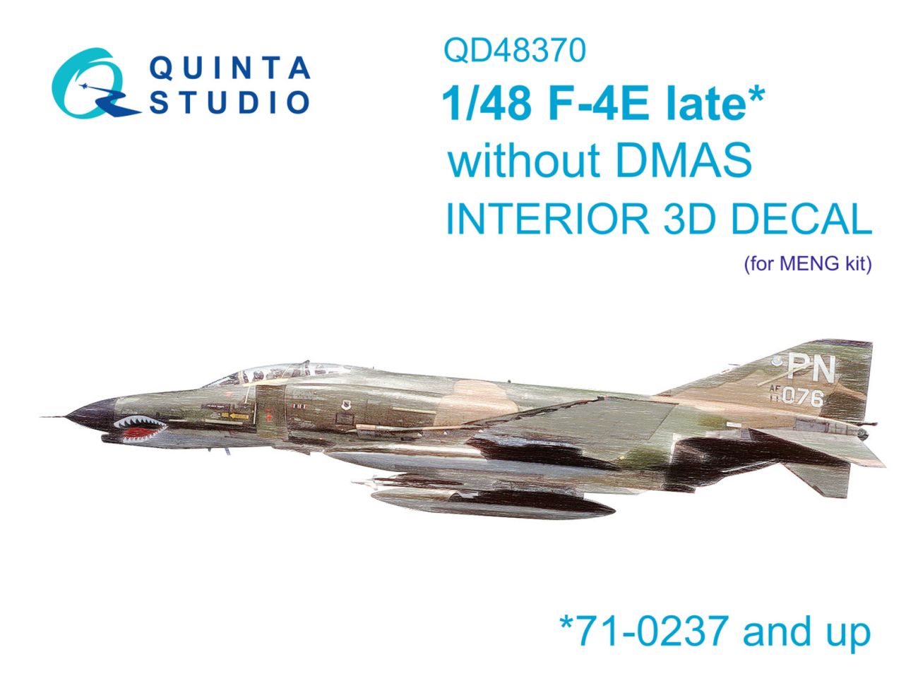 1:48 F-4E late without DMAS 3D-Printed & coloured Interior on decal paper (Meng)