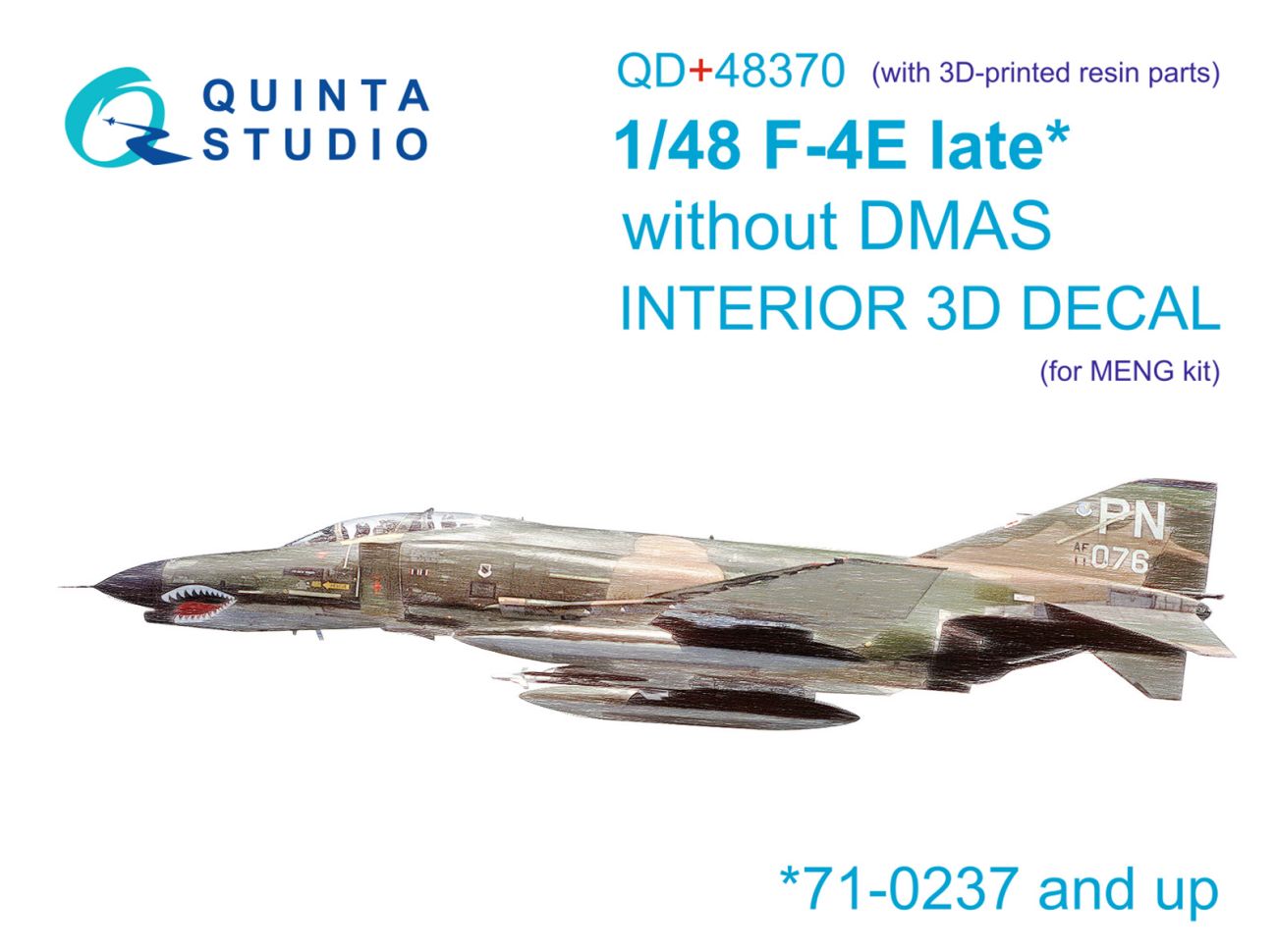 1:48 F-4E late without DMAS 3D-Printed & coloured Interior on decal paper (Meng) (with 3D-printed resin parts)