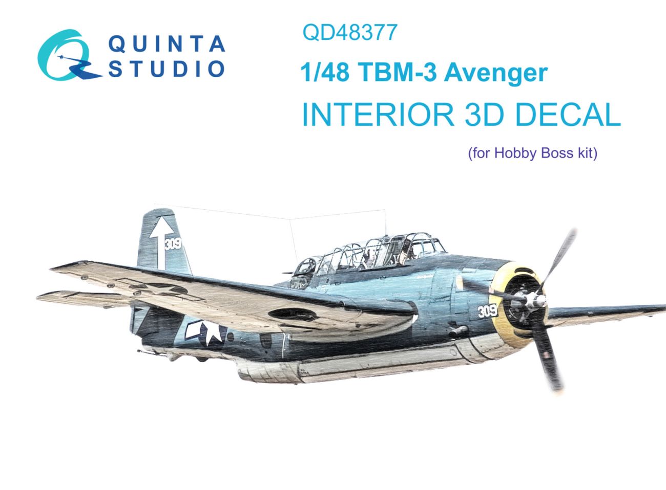 1:48 TBM-3 Avenger 3D-Printed & coloured Interior on decal paper (Hobby Boss)