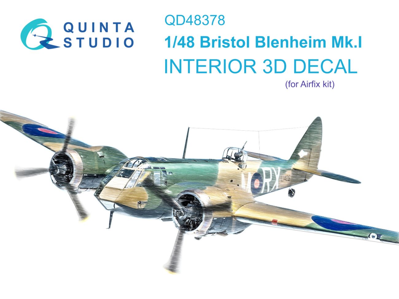 1:48 Bristol Blenheim Mk.I 3D-Printed & coloured Interior on decal paper (Airfix)