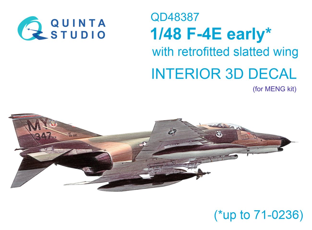 1:48 F-4E early with slatted wing 3D-Printed & coloured Interior on decal paper (Meng)