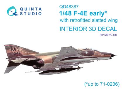 1:48 F-4E early with slatted wing 3D-Printed & coloured Interior on decal paper (Meng)