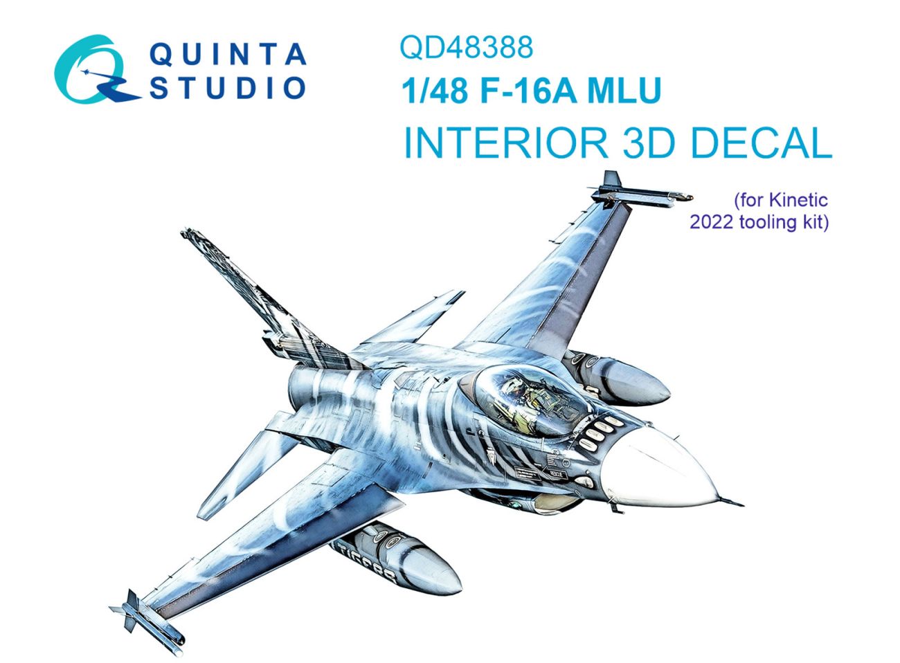 1:48 F-16A MLU 3D-Printed & coloured Interior on decal paper (Kinetic)