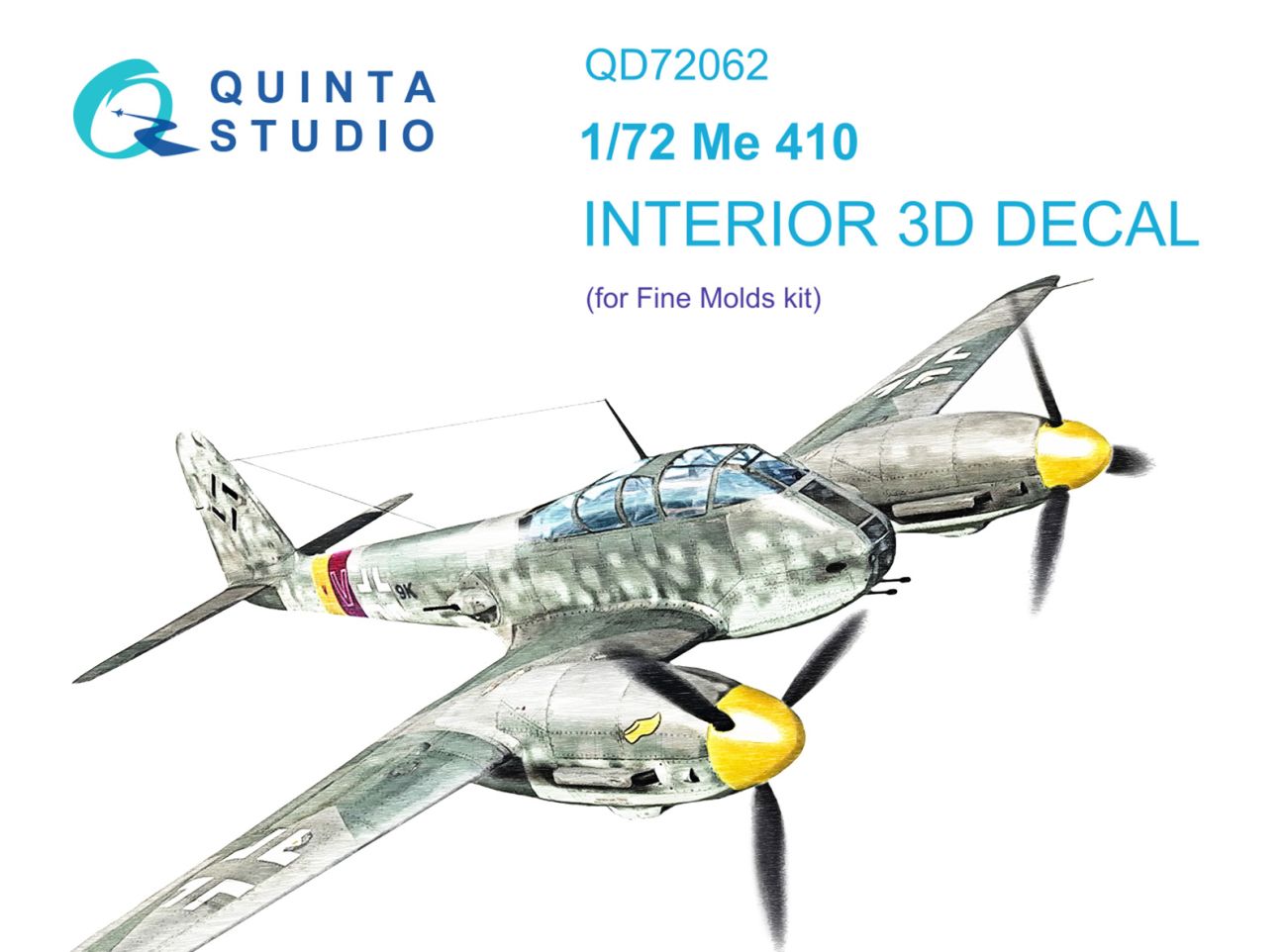 1:72 Me 410 3D-Printed & coloured Interior on decal paper (Fine Molds)