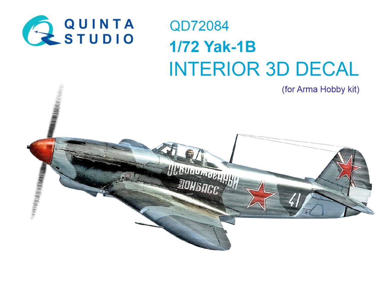 1:72 Yak-1B 3D-Printed & coloured Interior on decal paper (Arma Hobby)