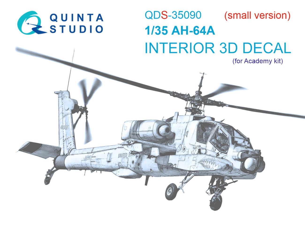 1:35 AH-64A 3D-Printed & coloured Interior on decal paper (Academy) (Small version)