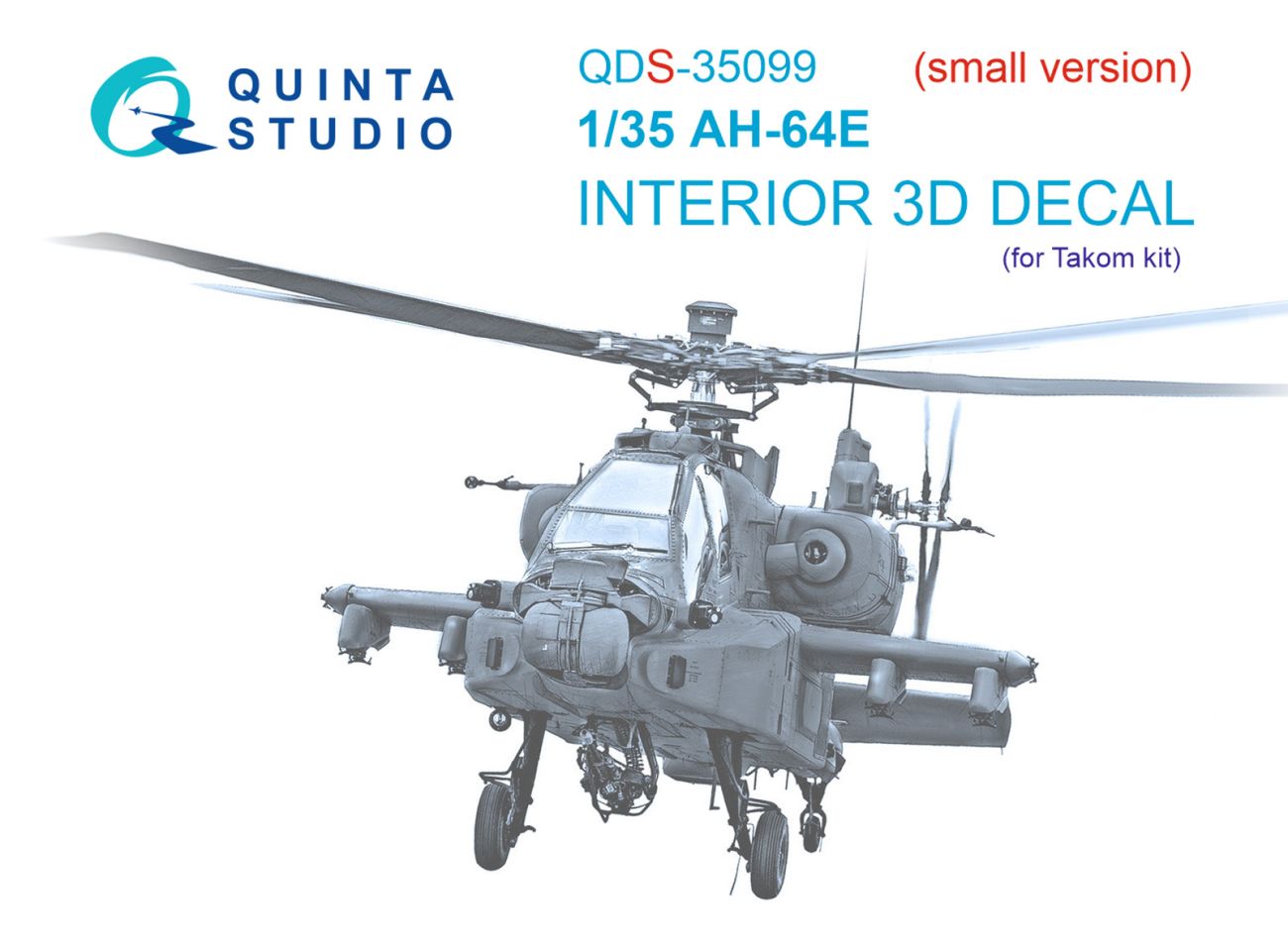 1:35 AH-64E 3D-Printed & coloured Interior on decal paper (Takom) (Small version)