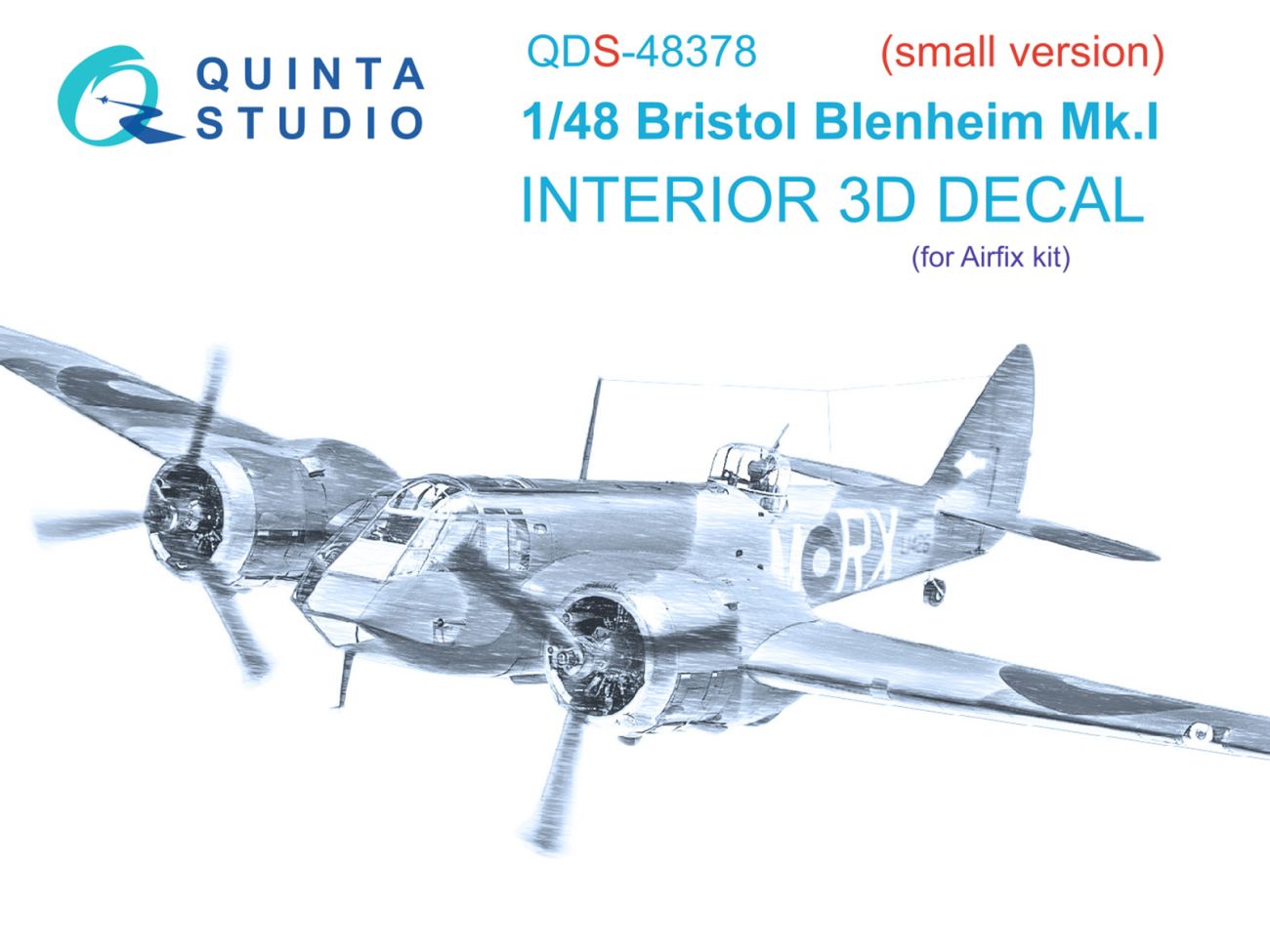 1:48 Bristol Blenheim Mk.I 3D-Printed & coloured Interior on decal paper (Airfix) (Small version)