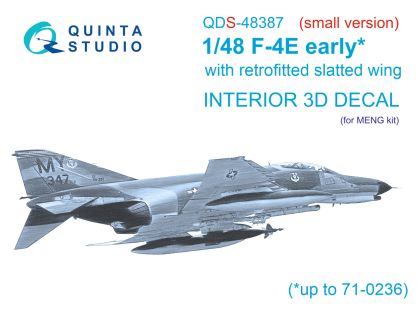 1:48 F-4E early with slatted wing 3D-Printed & coloured Interior on decal paper (Meng) (Small version)