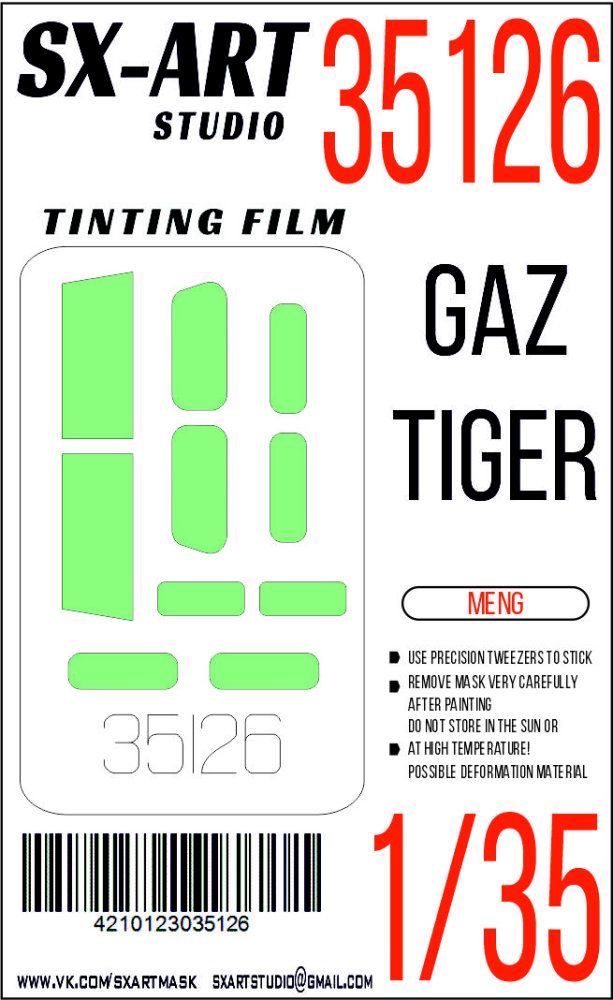 1:35 Tinting film GAZ TIGER (MENG)