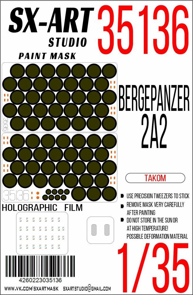 1:35 Paint mask Bergepanzer 2A2 (TAKOM)