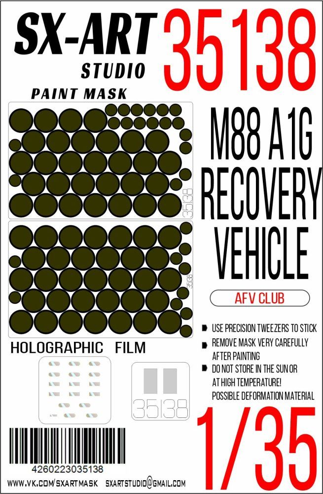 1:35 Paint mask M88 A1G Recovery Vehicle (AFV)