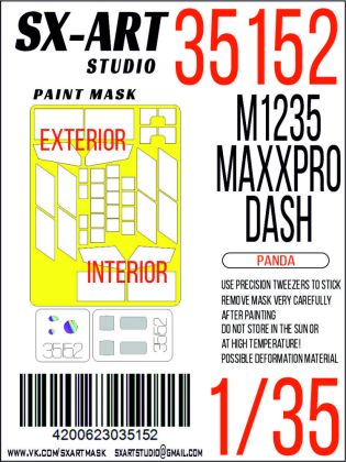 1:35 Paint mask M1235 MaxxPro Dash (PANDA)