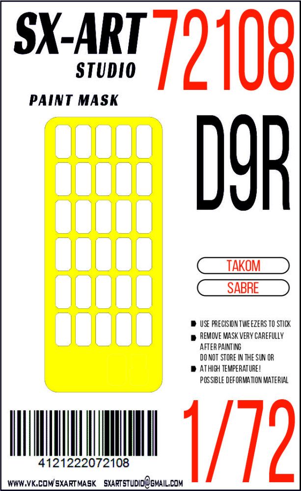1:72 Paint mask D9R (TAKOM/Sabre)