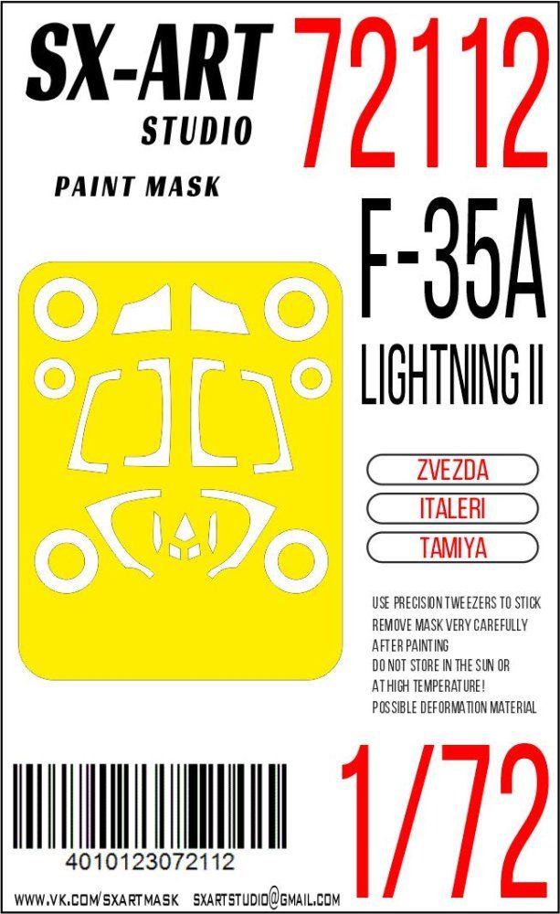 1:72 Paint mask F-35A Lightning II (ZVE/ITA/TAM)