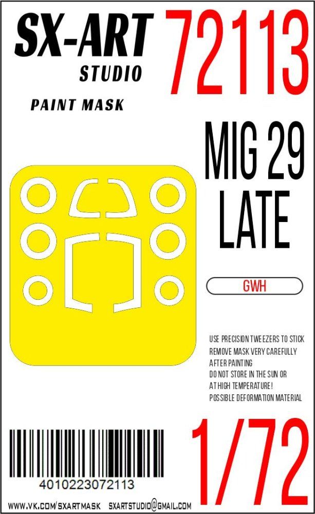 1:72 Paint mask MiG-29 late (GWH)