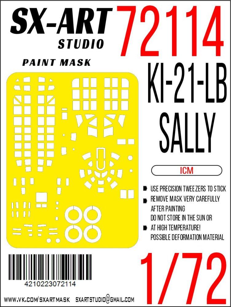1:72 Paint mask Ki-21-lb Sally (ICM)