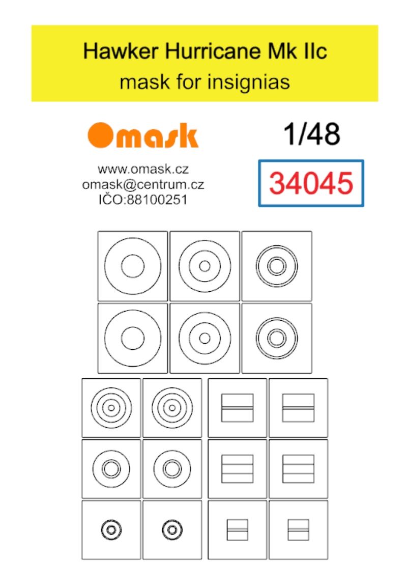 1:48 Hawker Hurricane Mk IIc mask for insignias