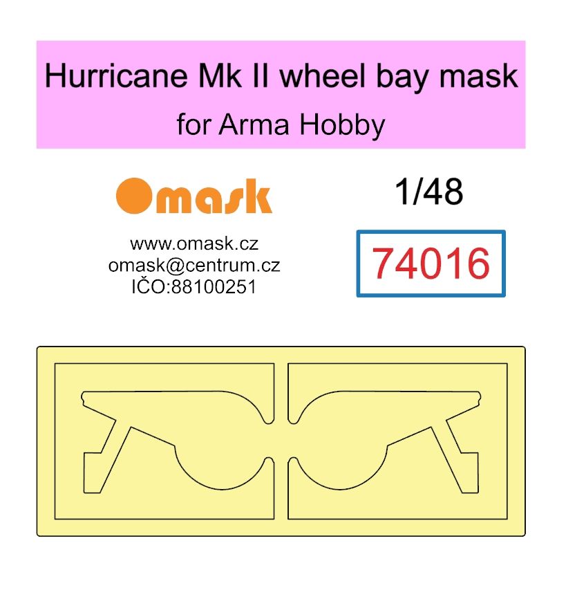 1:48 Hurricane Mk II wheel bay mask (for Arma Hobby)