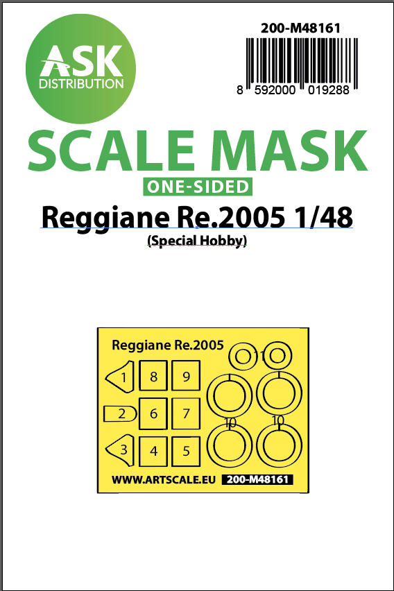 1:48 Reggiane Re.2005 one-sided fit express mask for Special Hobby