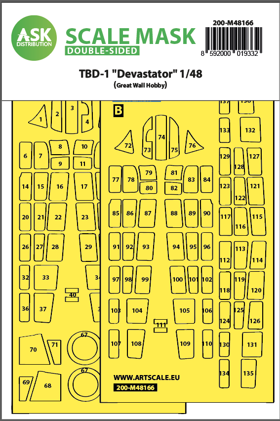 1:48 TBD-1 Devastator double-sided fit express mask for Great Wall Hobby