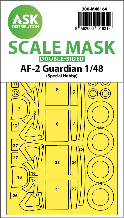 1:48 AF-2 Guardian double-sided fit express mask for Special Hobby