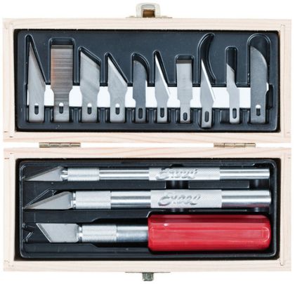 Hobby Knife Set - Wooden Box