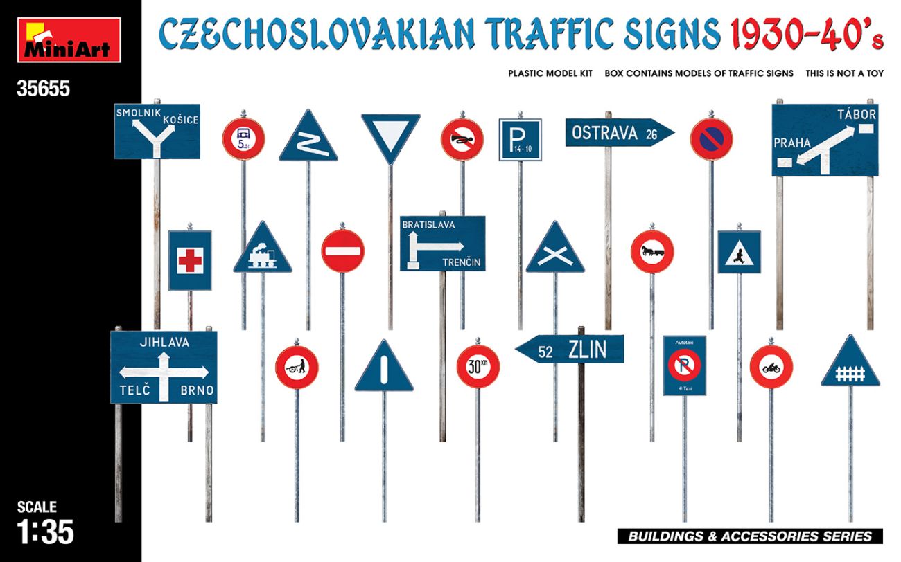 1:35 CZECHOSLOVAKIAN TRAFFIC SIGNS 1930-40’s