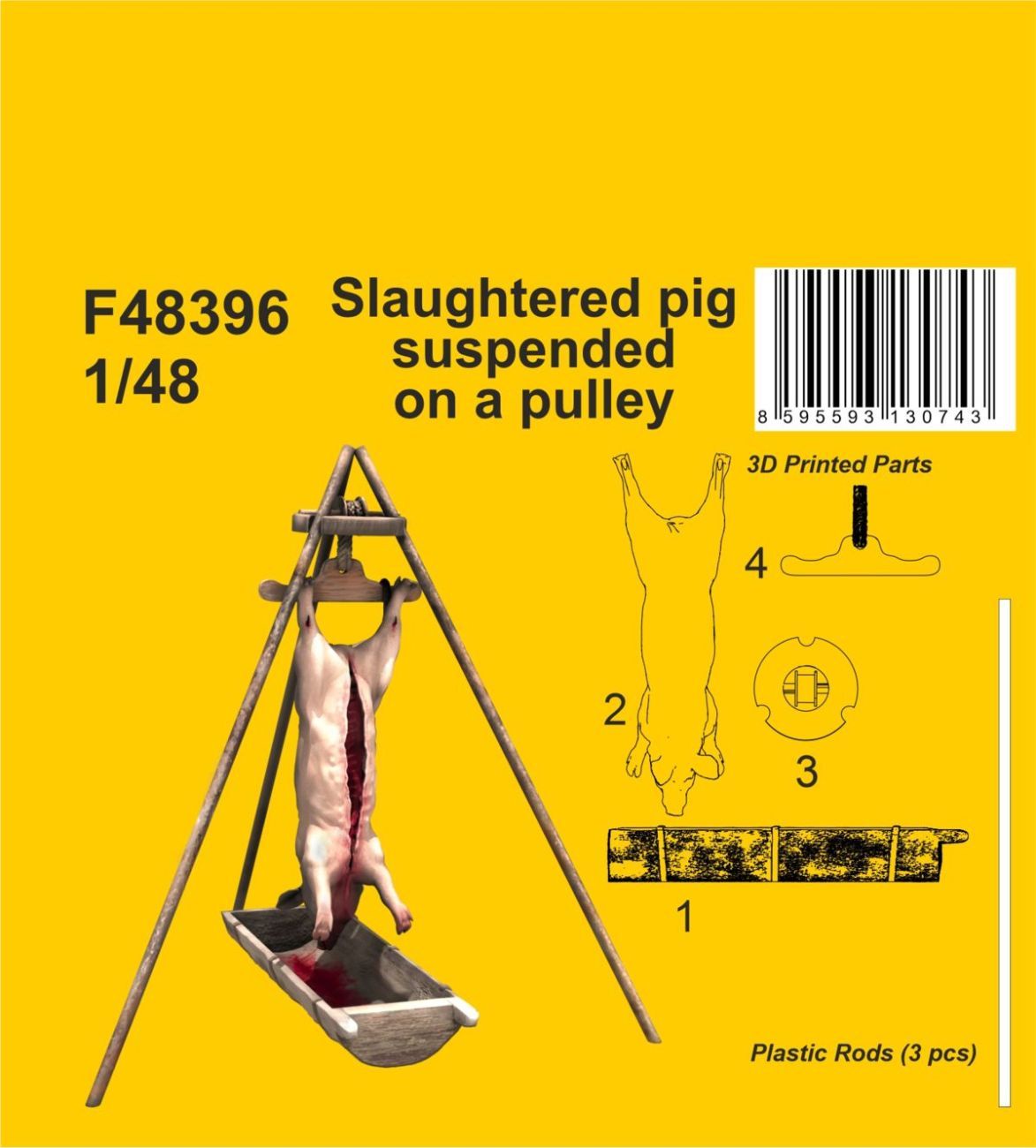 1:48 Slaughtered pig suspended on a pulley
