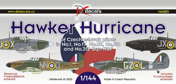 1:144 Hawker Hurricanes of Czechoslovak pilots (Nos.1, 17, 32, 310 & 312 Sq. RAF)