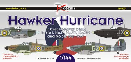 1:144 Hawker Hurricanes of Czechoslovak pilots (Nos.1, 17, 32, 310 & 312 Sq. RAF)