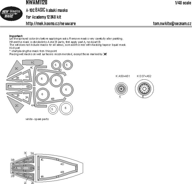 1:48 A-10C Thunderbolt II BASIC kabuki masks