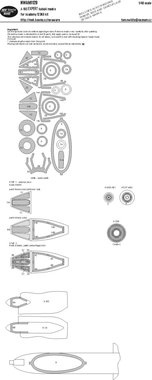 1:48 A-10C Thunderbolt II BASIC kabuki masks