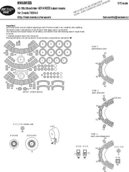 1:72 AC-130J Ghostrider ADVANCED kabuki masks