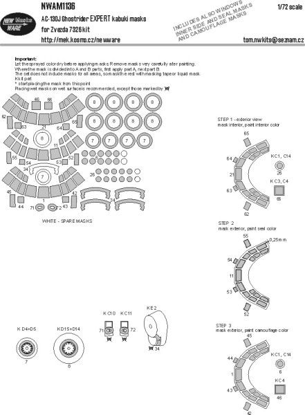 1:72 AC-130J Ghostrider EXPERT kabuki masks