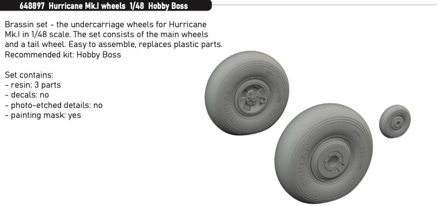 1:48 Hurricane Mk.I wheels