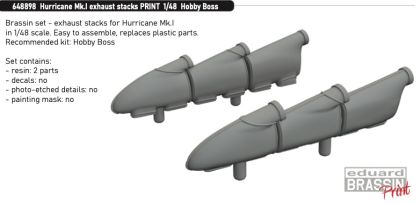1:48 Hurricane Mk.I exhaust stacks 3D-printed