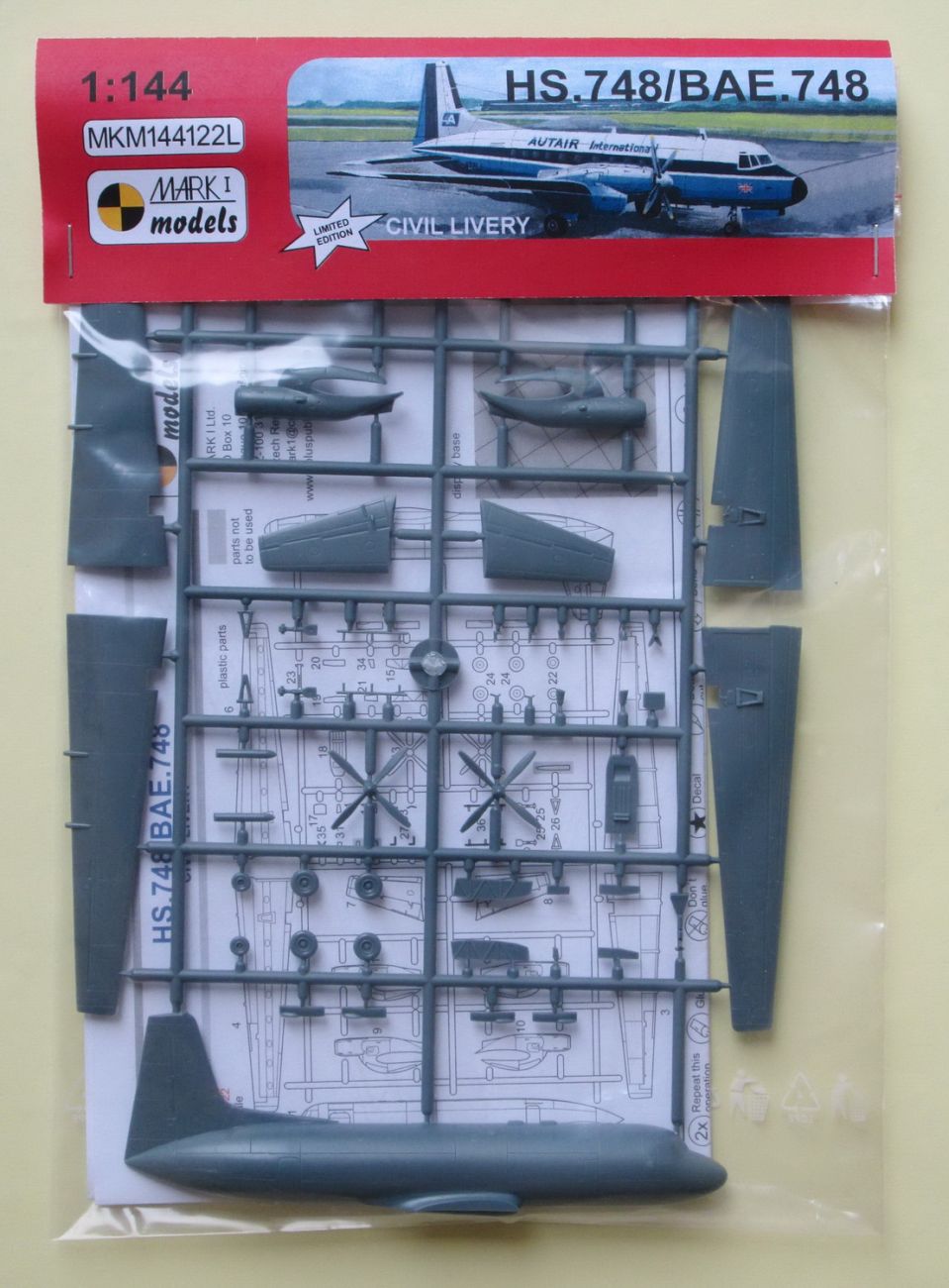 1:144 Hawker-Siddeley HS.748/BAe.748 'Civil Livery'